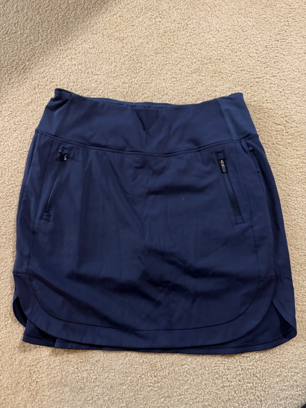 Athleta Navy Fairway Golf Skort with Zip Pockets like new sz L